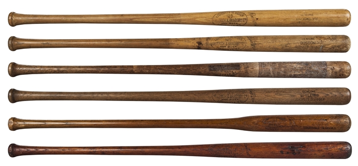 1930s-1960 Collection of 6 Fungo Bats (PSA/DNA LOAs)